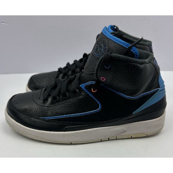 NIKE AIR JORDAN II 2 Retro BG Radio Raheem Size 7Y Black Blue White 834276-015 - Picture 1 of 10